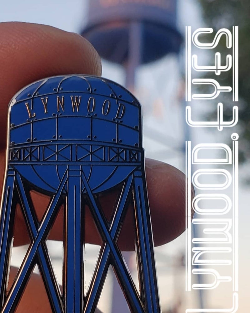 Lynwood Water Tower II Pin Dark Blue lynwoodeyes